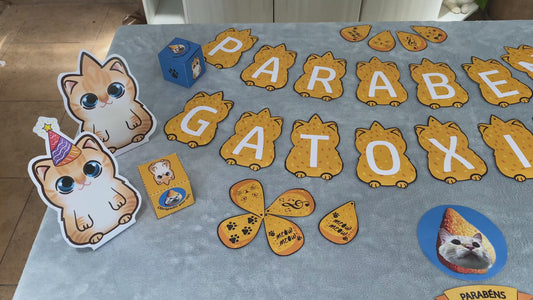 Kit Digital para Festas + Vídeo Personalizado com Parabéns do Gatoxinha